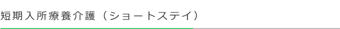 短期入所療養介護（ショートステイ）